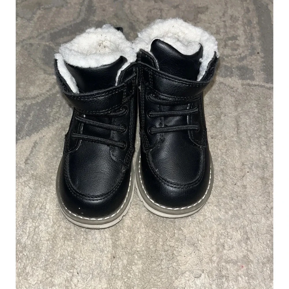 Toddler Baby‎ Boys' Hiking Ankle Boots Old Navy  Lined Black Sz 6